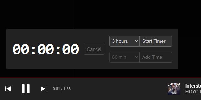 YouTube Music Sleep Timer