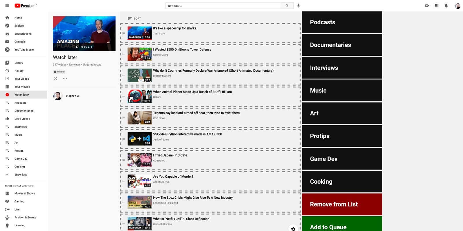YouTube Playlist Organizer